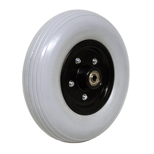 AL-81317 | 8" X 2"  GREY WHEEL, BLACK HUB 5/16" BEARING, 2-3/8" HUB WIDT