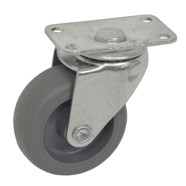 AL-57347 | 2" SWIVEL CASTER, TOP PLATE FLAT RUBBER, PLAIN BEARING