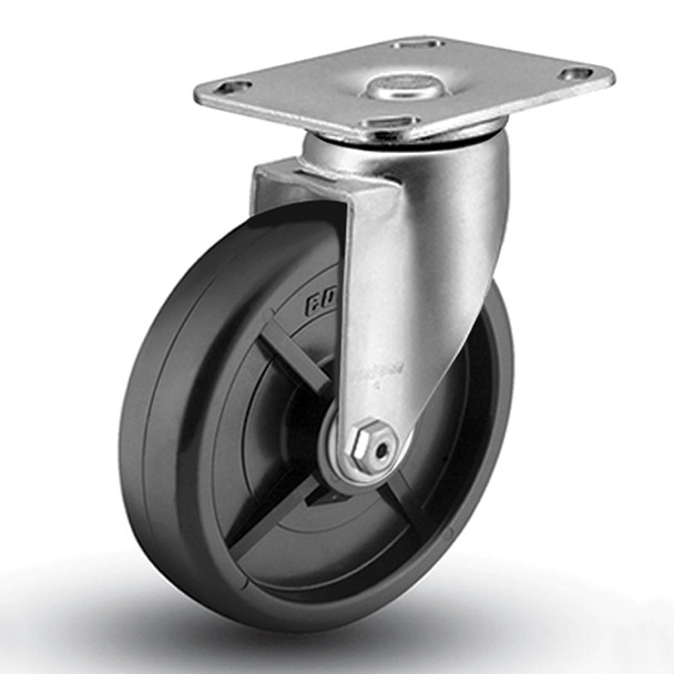 AL-17071 | 3" SWIVEL CASTER, POLYOLEFIN DELRIN, 3-3/4" X 4-3/8" PLATE