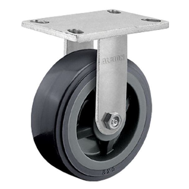 AL-87688 | 8" STAINLESS RIGID CASTER POLY, DELRIN, 4" X 4-1/2"PLATE