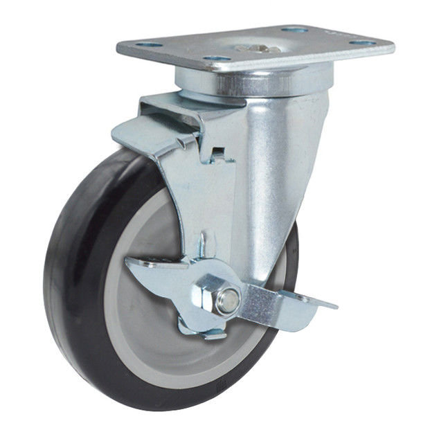 AL-52782-TLB | 3" SWIVEL CASTER WITH BRAKE POLY, TOP PLATE, BALL