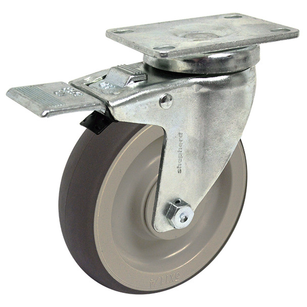 AL-55540 | 5" TOTAL LOCK CASTER, TPR 2-5/8" X 3-3/4" TOP PLATE