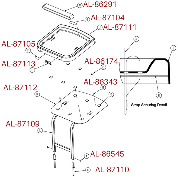 AL-87113 | DEFIB TRAY LABEL, GREY FOR STRYKER STRETCHER