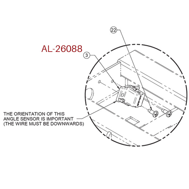 AL-26088 | ANGLE SENSOR, FOOT, BASE, GATCH, LIFT FOR STRYKER BED