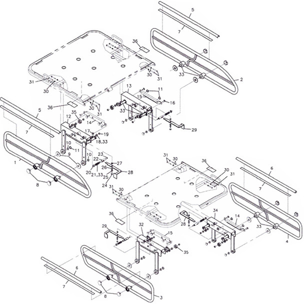 AL-77913 | S.A. LEFT FOOT SIDE RAIL FOR STRYKER GO BED