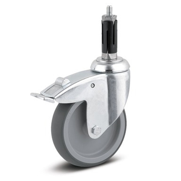 AL-56526R | 5" TOTAL LOCK CASTER, TPR PLAIN, ROUND EXPANDABLE AL-56526R | 5" TOTAL LOCK CASTER, TPR PLAIN, ROUND EXPANDABLE