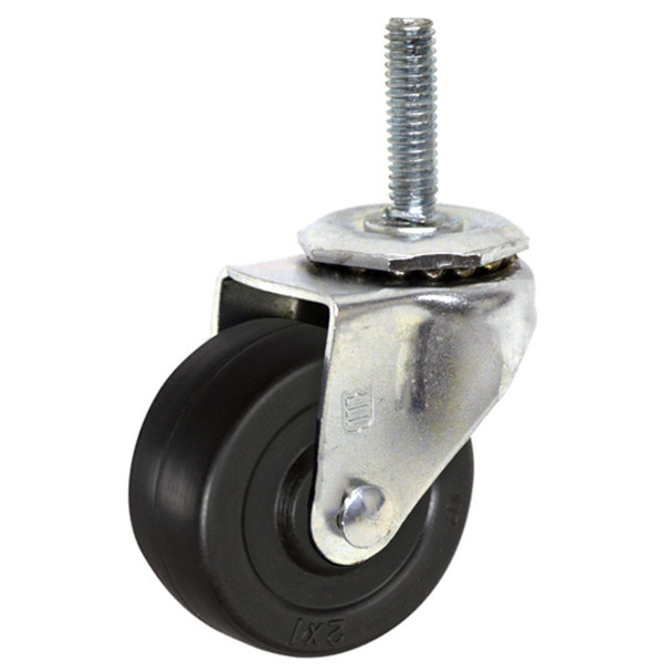 AL-64936T | 2" SWIVEL CASTER, SOFT RUBBER NYLON BEARING, THREADED STEM