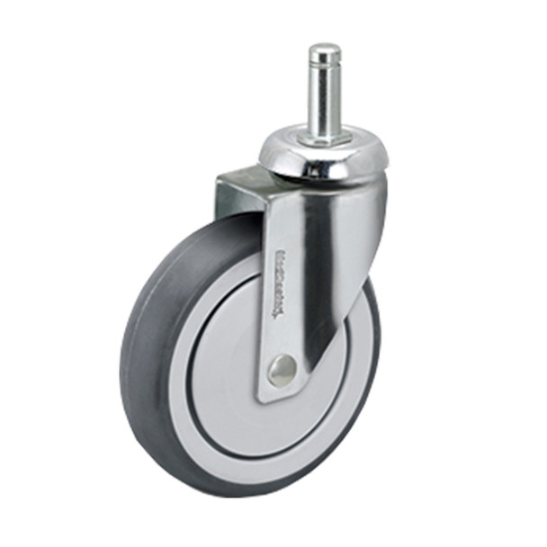 AL-72239 | 4" CHROME SWIVEL CASTER TPR, PRECISION, GRIP RING