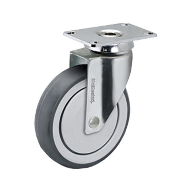 AL-75918 | 3" CHROME SWIVEL CASTER TPR, PRECISION, SPECIFY PLATE