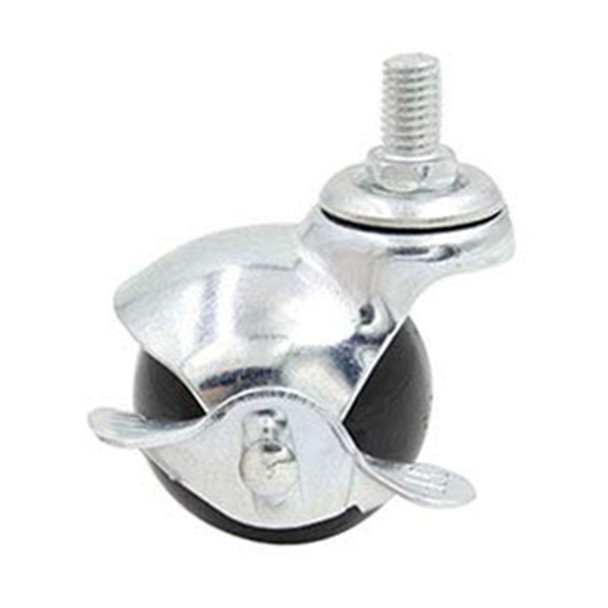 AL-87638T | 2" BALL CASTER WITH BRAKE SOFT BLACK,SPECIFY THREAD STEM