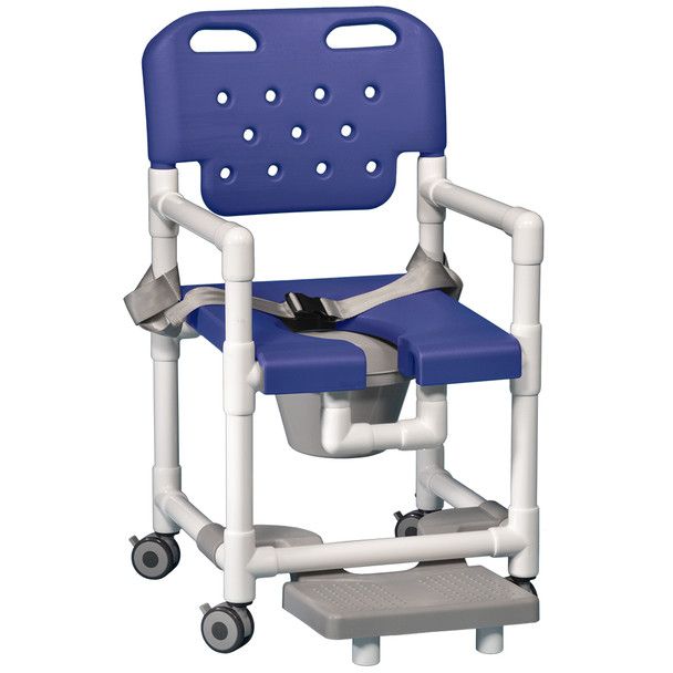 AL-82636 | SHOWER COMMODE CHAIR 17" W/ FOOTREST & SEAT BELT-SPECIFY C