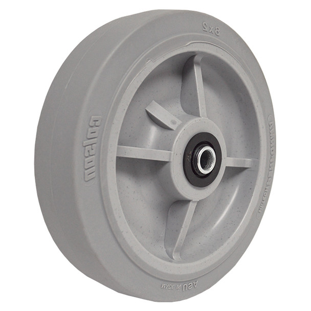 AL-17382 | 8" PERFORMA RUBBER WHEEL ROLLER BEARING, FLAT TREAD