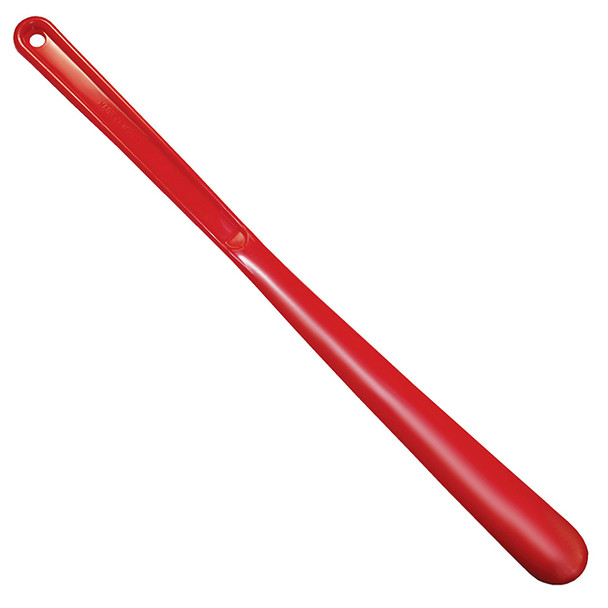 AL-87904 | PLASTIC SHOEHORN - RED 19"L, INCLUDED HOLE AT THE END