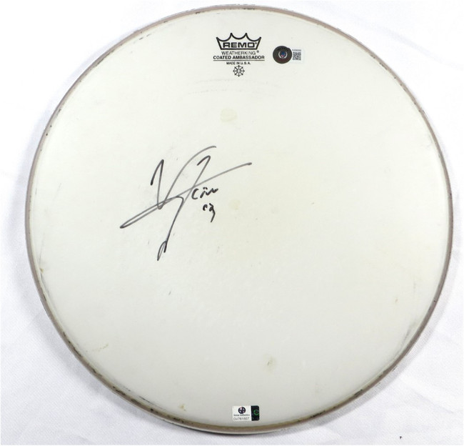 Vince Neil Signed Autographed 14" Drumhead Motley Crue Singer BAS BJ080092