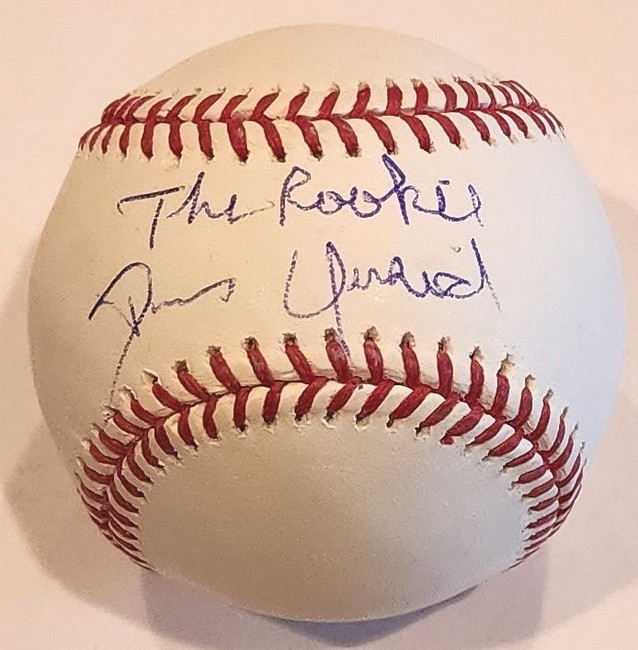 Dennis Quaid Signed Autographed OML Baseball The Rookie JSA AQ33213