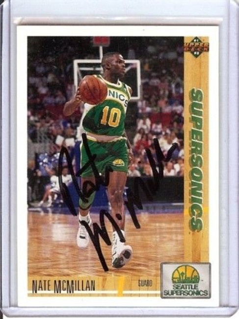 Nate Mcmillan 91-92 Upper Deck Signed Card Auto Sonics