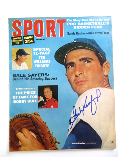 Sandy Koufax Signed Autographed Magazine SPORT 1966 Feb Dodgers JSA AB27669