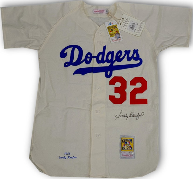 Sandy Koufax Signed Autograph Mitchell & Ness Jersey Dodgers 1955 Home White MLB