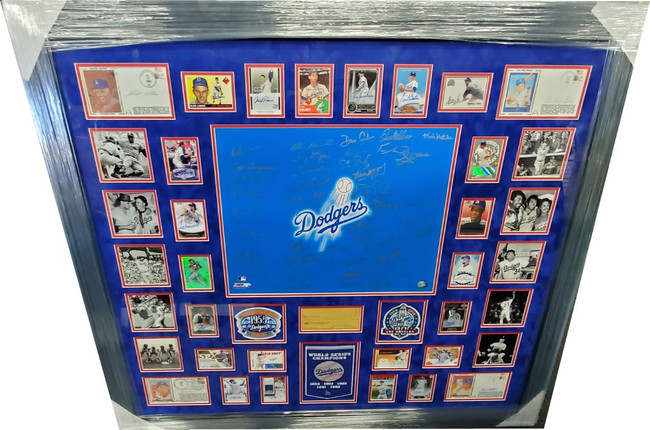 Jackie Robinson Sandy Koufax Clayton Kershaw +72 Signed Dodgers Photo Collage