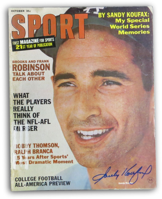 Sandy Koufax Signed Autographed Sport Magazine Oct 1966 Dodgers OA 8089744