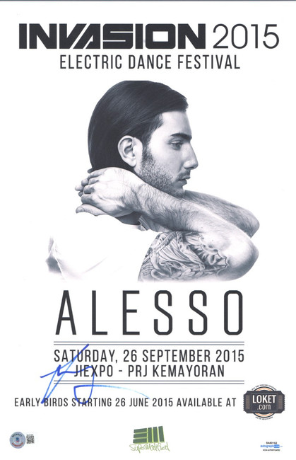 Alesso Signed Autographed 11X17 Poster 2015 Electric Dance Festival BAS BK41243