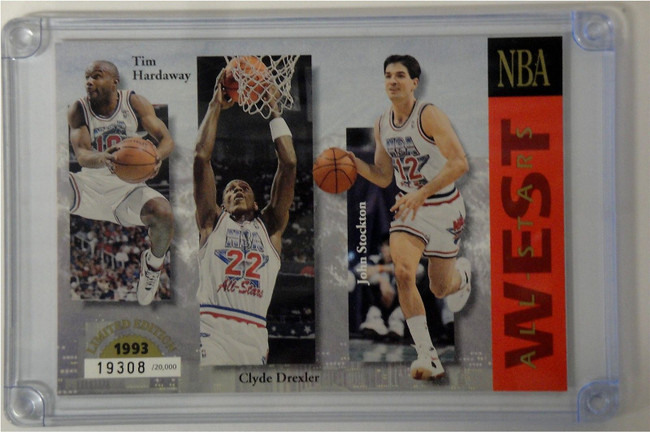 Drexler Malone Stockton Barkley Malone More Upper Deck Jumbo 3"x5" Card /20000