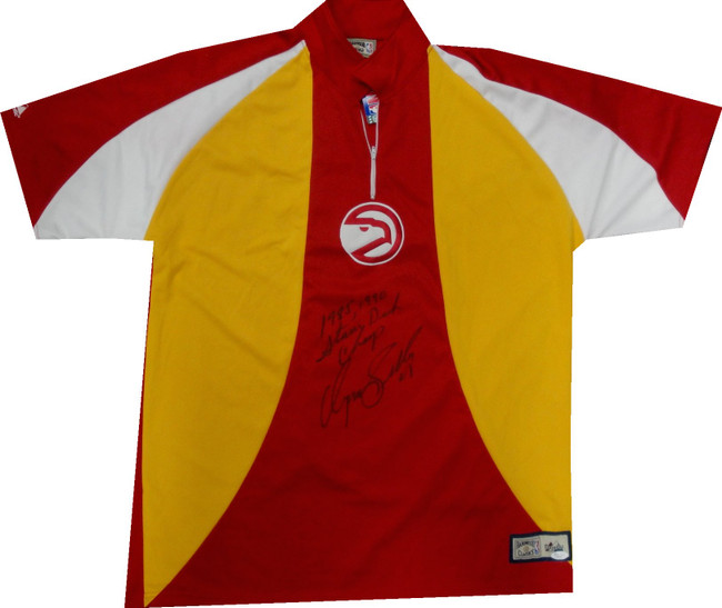 Dominique Wilkins Autograph Shooting Shirt Jersey Atlanta Hawks Dunk Champ JSA