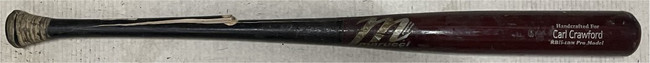 Carl Crawford Game Used Marucci Baseball Bat Handcrafted Pro Model CRACKED