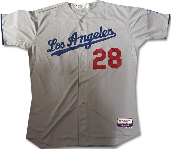 Jamey Wright Team Issued Away Grey Majestic Jersey Dodgers 2XL / 2XLarge MLB