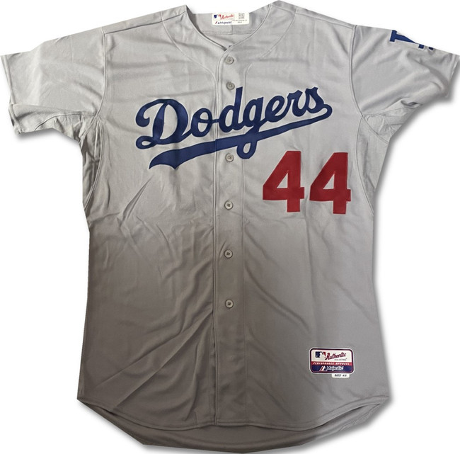 Chris Withrow Team Issued Away Grey Majestic Jersey #44 Dodgers XL / Xlarge MLB