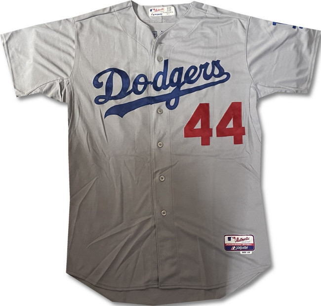 Chris Withrow #44 Team Issued Away Grey Majestic Jersey Dodgers XL / Xlarge MLB