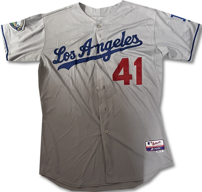 Matt Angle Team Issued Away Grey Majestic Jersey Dodgers XL / Xlarge MLB