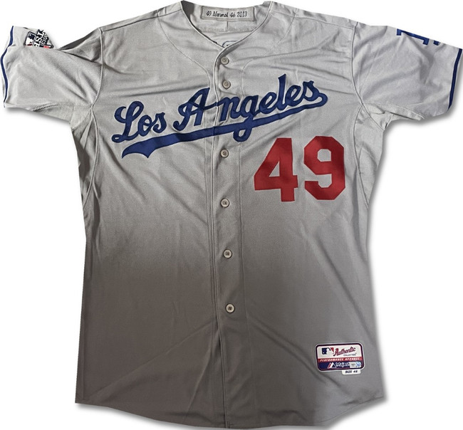 Carlos Marmol Team Issued Away Grey Majestic Jersey Dodgers XL / Xlarge MLB