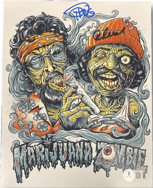 Cheech & Chong Signed Autographed 8x10 Photo "Zombie" Comedy Duo Beckett
