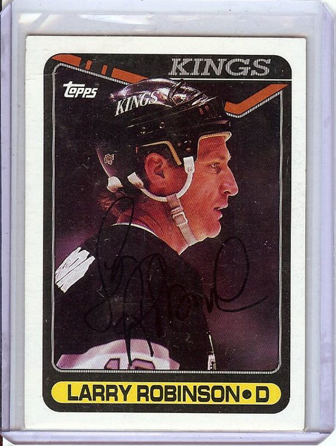 Larry Robinson 1990-91 Topps Hand Signed Autograph Kings #261 JSA AL41190