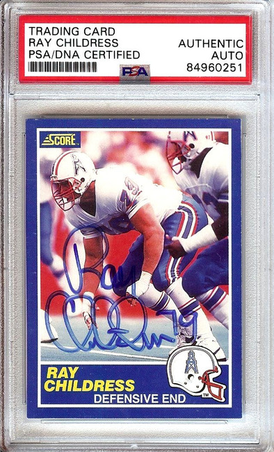 Ray Childress 1989 Score Hand Signed Autograph Oilers #79 PSA 0251