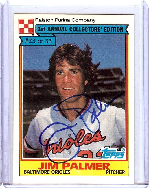 Jim Palmer 1984 Topps Purina Hand Signed Autograph Orioles #23 JSA AK83873