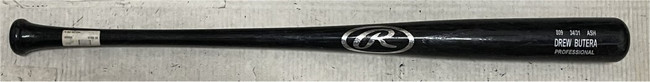 Drew Butera Team Issued Baseball Bat Rawlings Ash Professional Dodgers Twins A