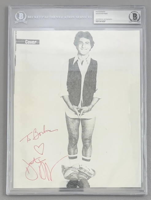 Dustin Hoffman Signed Autographed Paper Photograph Slabbed The Graduate BAS 587