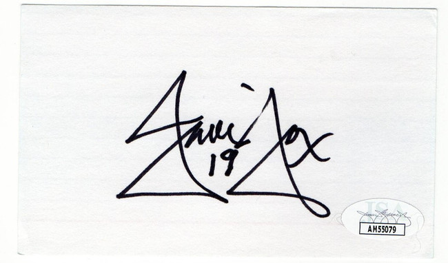 Jim Fox Signed Autographed Index Card Kings Broadcaster JSA AM55079