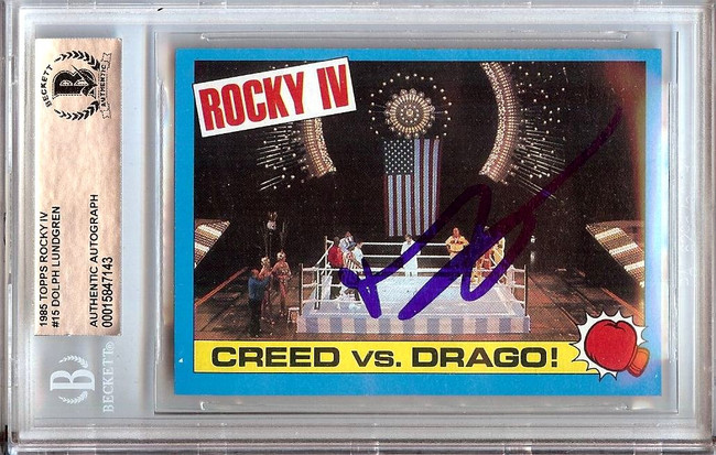 Dolph Lundgren Signed Autographed Trading Card Rocky IV 2018 #51 BAS 7143