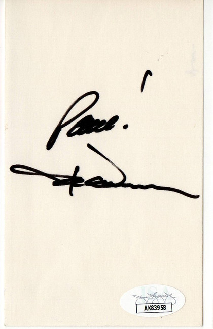 John Denver Signed Autographed Index Card Country Legend "Peace" JSA AK83958