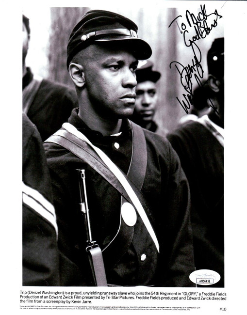 Denzel Washington Signed Autographed 8X10 Photo Glory Personalized JSA AM56458