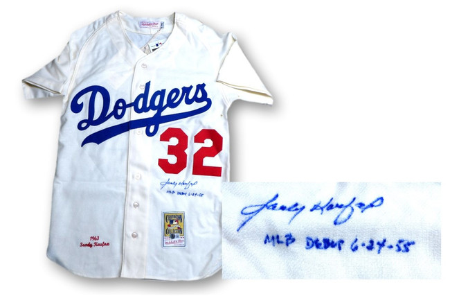 Sandy Koufax Signed Autographed Jersey Dodgers "MLB Debut 6-24-55" BAS 1W343281