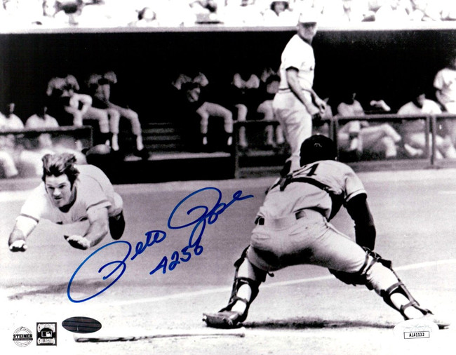 Pete Rose Signed Autographed 8X10 Photo Reds B/W Diving "4256" JSA AI41132