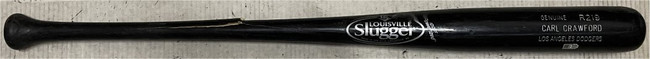 Carl Crawford Team Issued Baseball Bat Louisville Slugger Dodgers CRACKED D MLB