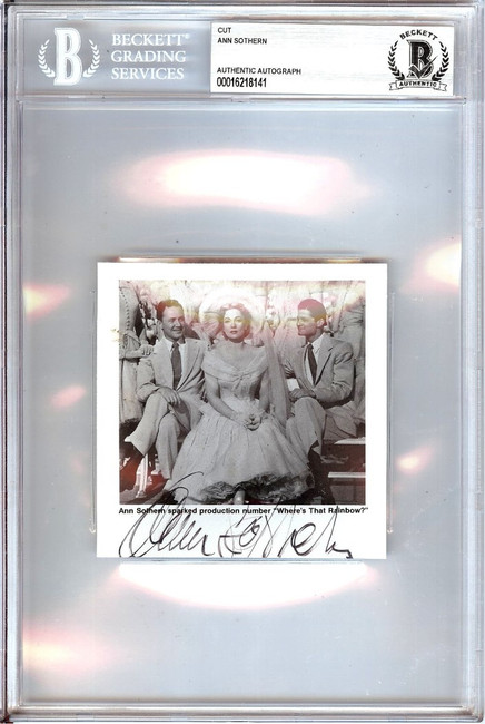 Ann Sothern Autograph Cut Signature Where's that Rainbow? BAS Encased 8141