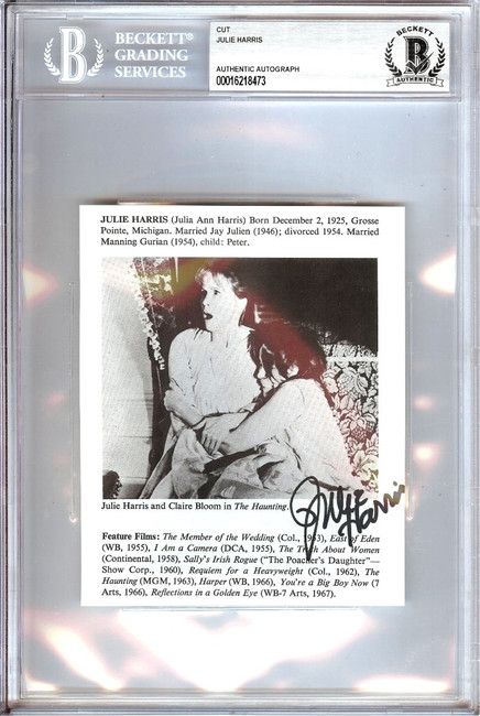 Julie Harris Signed Autograph Cut Signature The Haunting BAS Encased 8473