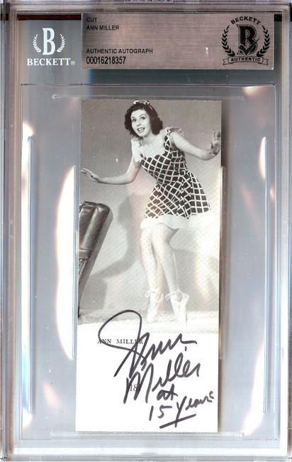 Ann Miller Signed Autograph Cut Signature Hollywood Actress BAS Encased 8357