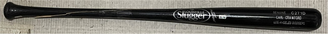 Carl Crawford Game Used Baseball Bat LS Genuine C271D Dodgers CRACKED MLB